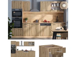 Mueble de cocina roble artesanal/roble dorado 300x46x81.6 r-line