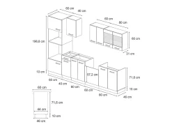 Mueble de cocina roble artesanal/blanco 300x60x81.6 r-line