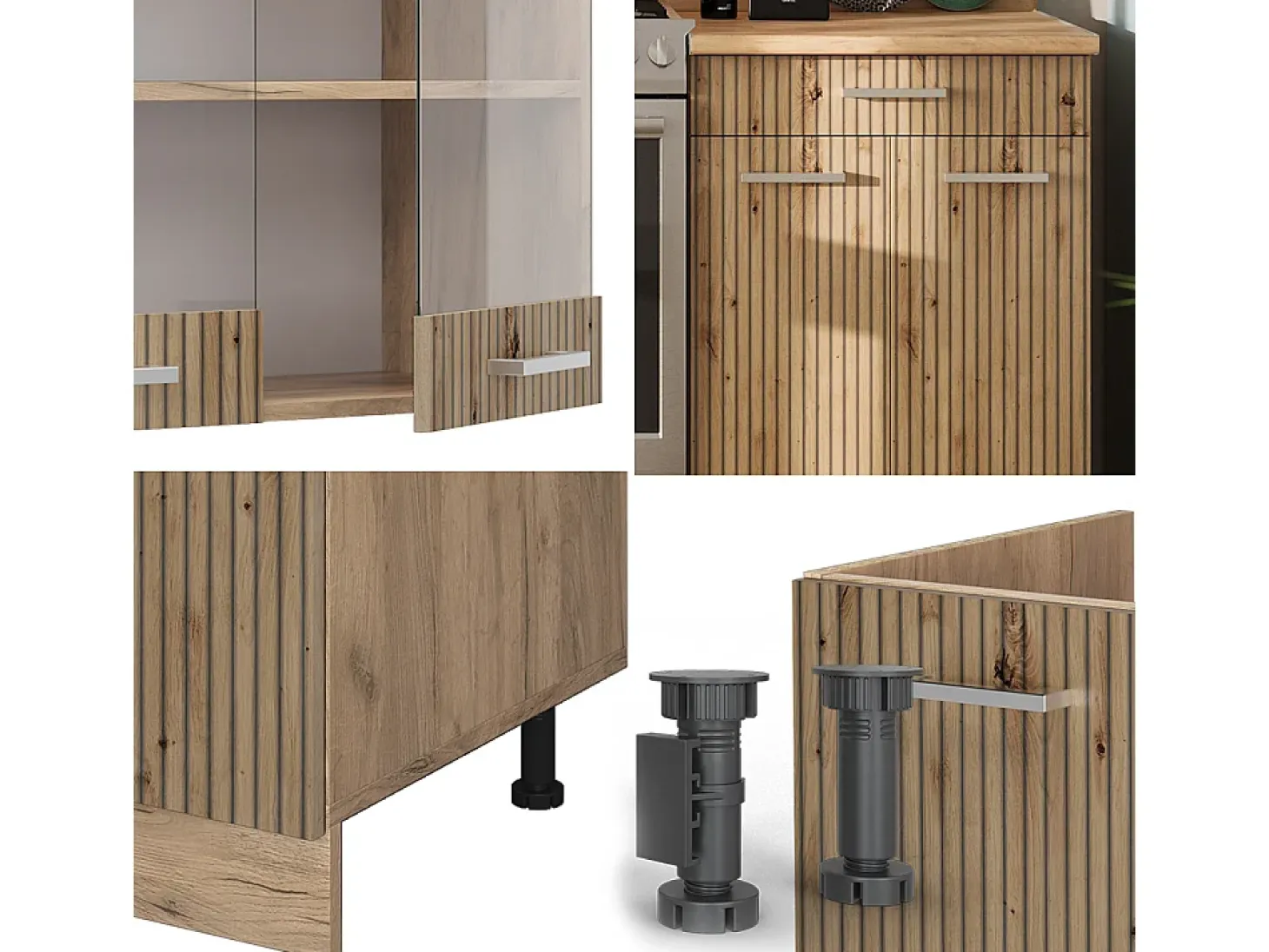 Mueble de cocina roble artesanal/roble dorado 200x60x81.6 r-line