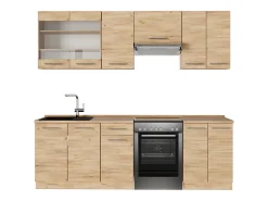 Mueble de cocina roble dorado 240x60x81.6 fame-line