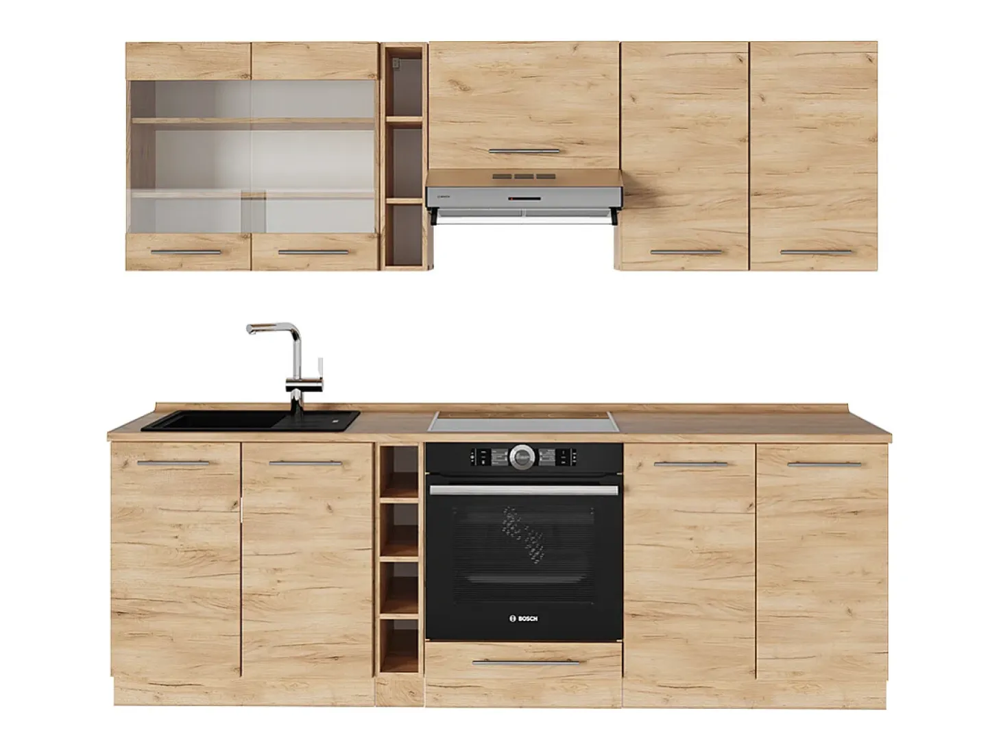 Mueble de cocina roble dorado 235x60x81.6 fame-line