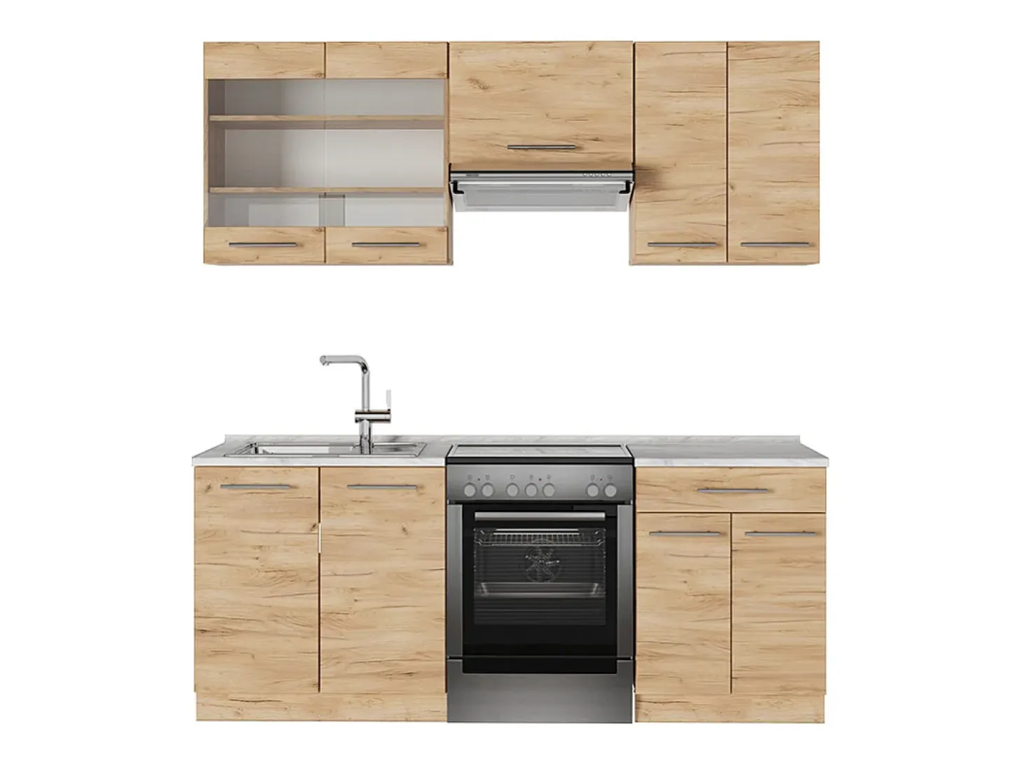 Mueble de cocina roble dorado 200x60x81.6 fame-line