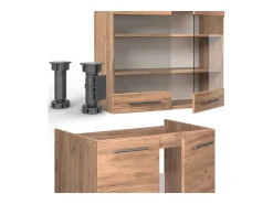 Mueble de cocina roble dorado 200x46x81.6 fame-line