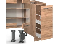 Mueble de cocina roble dorado 280x60x81.6 fame-line