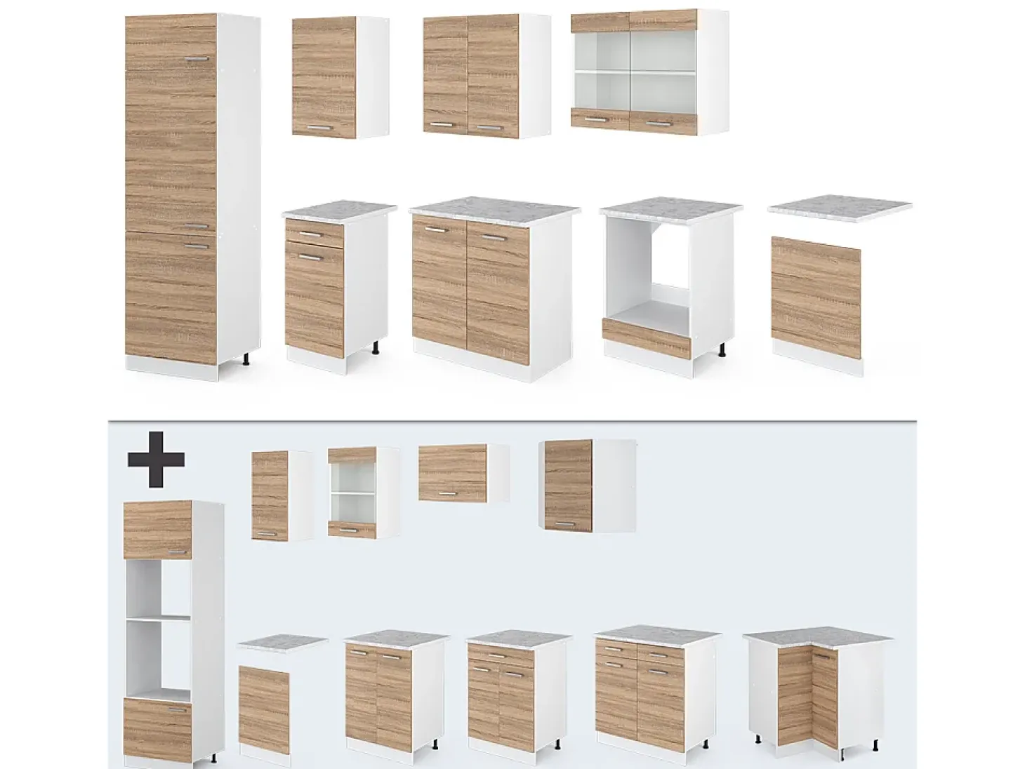 Mueble de cocina sonoma 300x46x81.6 r-line