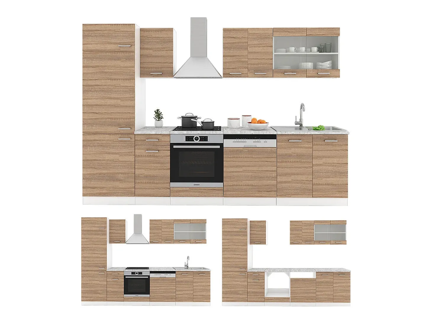 Mueble de cocina sonoma 300x60x81.6 r-line