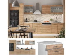 Mueble de cocina sonoma/blanco 350x46x81.6 r-line