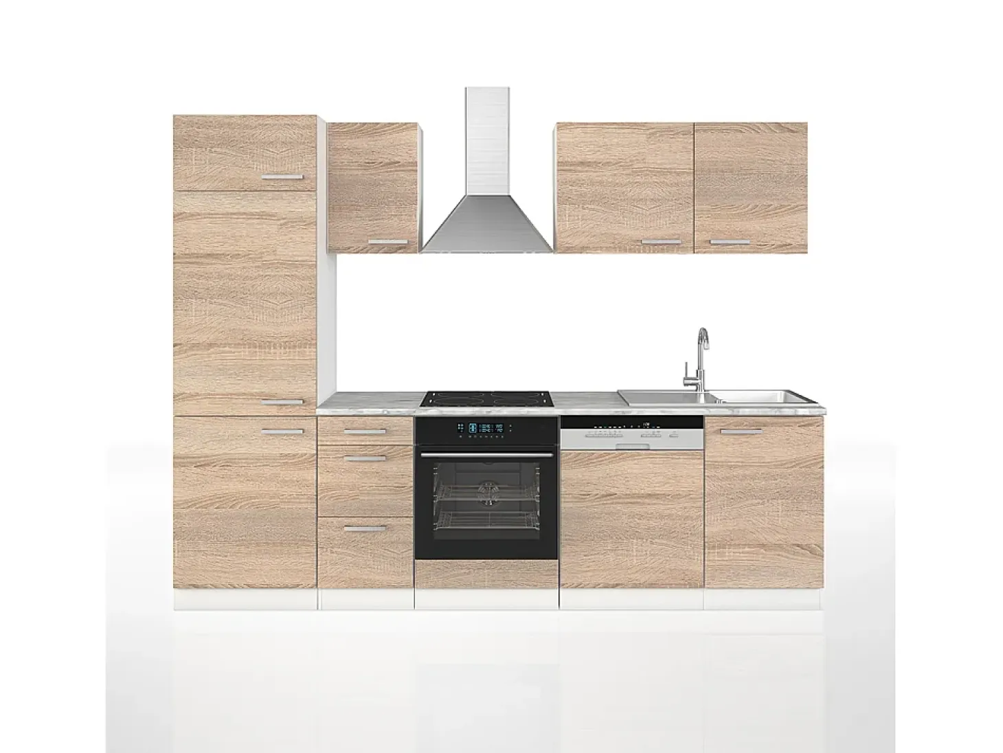 Mueble de cocina sonoma/blanco 270x46x81.6 optima