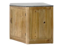 Mueble de Esquina Rústico de Madera Reciclada con Puerta y Estante para Cocina - Estilo Industrial