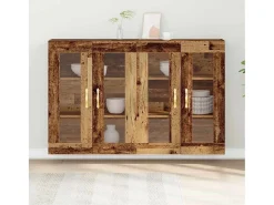 Mueble de pared de 2 piezas, madera antigua, 69,5 x 34 x 90 cm