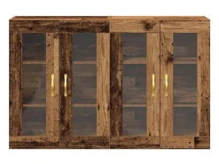 Mueble de pared de 2 piezas, madera antigua, 69,5 x 34 x 90 cm