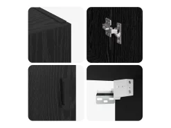Mueble de pared negro 69,5 x 34 x 90 cm Madera de ingeniería