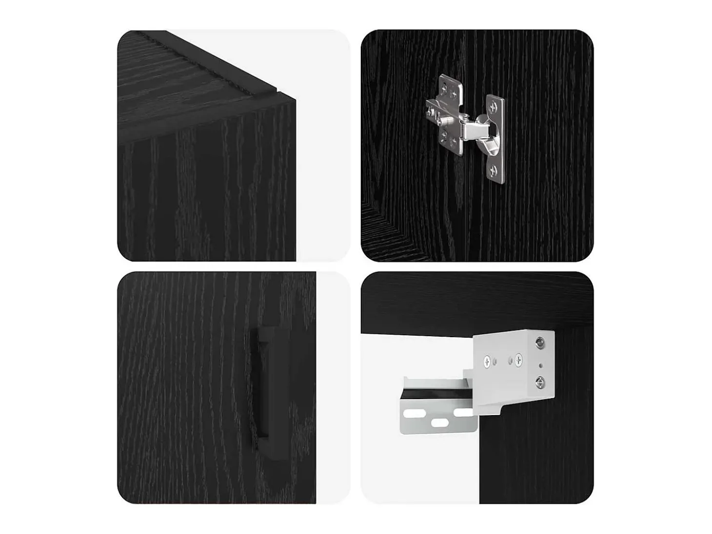 Mueble de pared negro 69,5 x 34 x 90 cm Madera de ingeniería