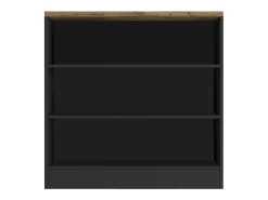 Mueble estantería de cocina Sole con 3 estantes en color antracita mate y roble 90x90x25 cm