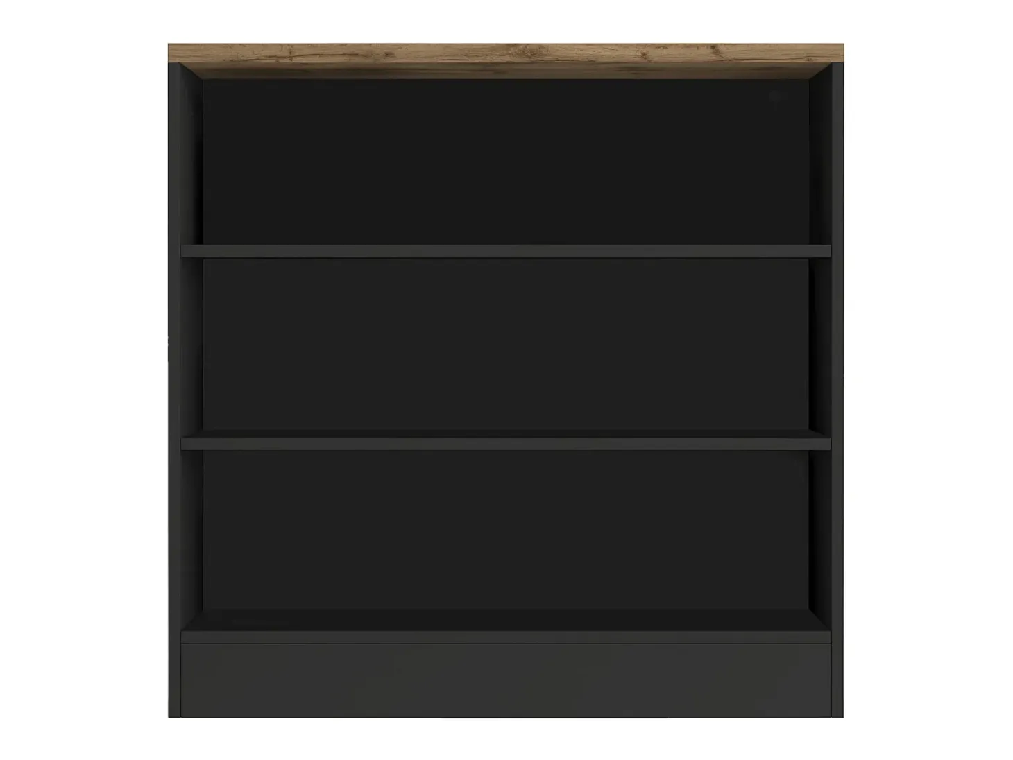 Mueble estantería de cocina Sole con 3 estantes en color antracita mate y roble 90x90x25 cm