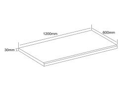 Muebles de cocina encimera de cocina Fasola Roble de miel 3 x 120 x P. 60