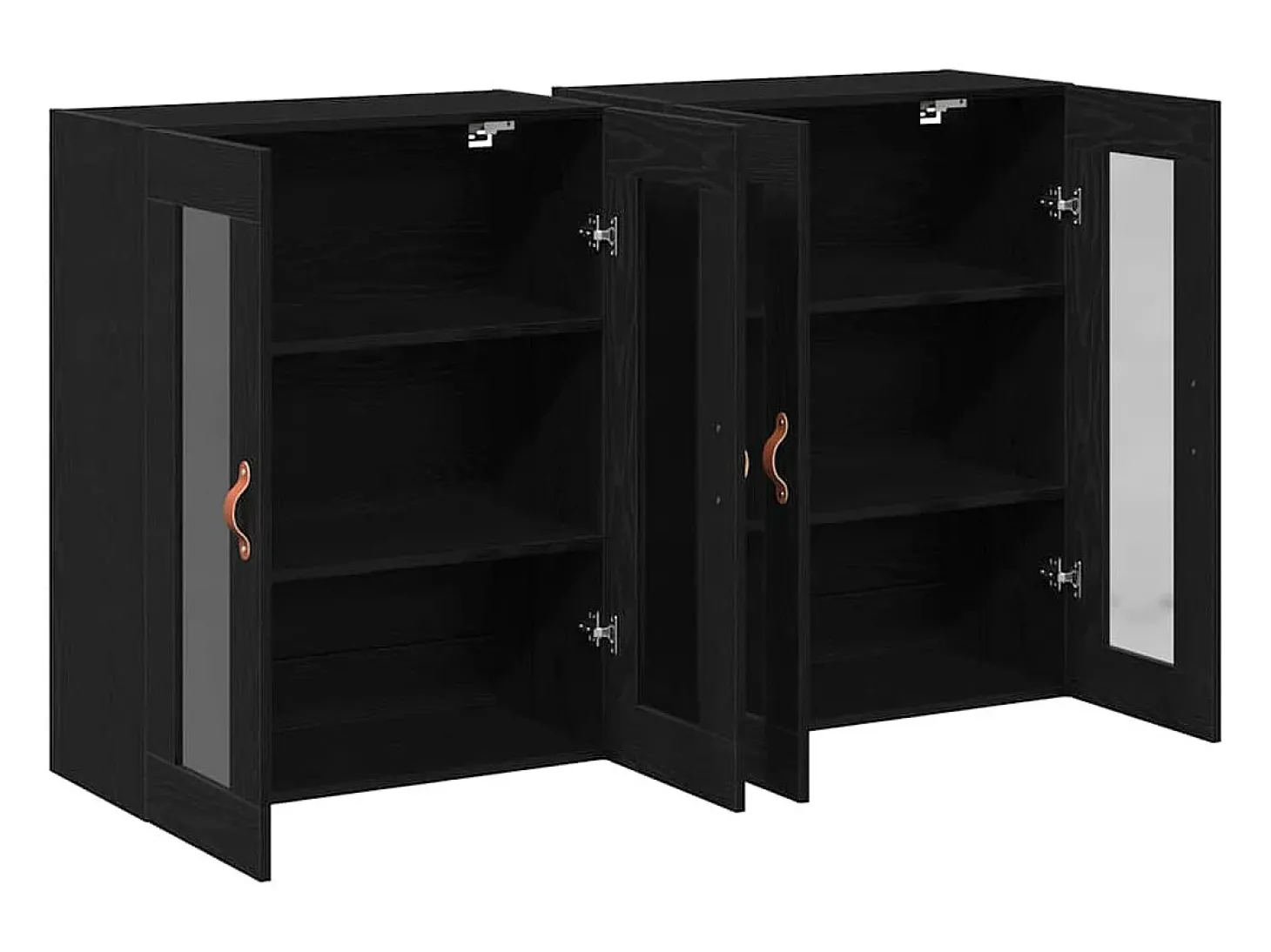 Muebles de pared de 2 piezas en roble negro, 69,5 x 34 x 90 cm, fabricados en madera reconstituida.
