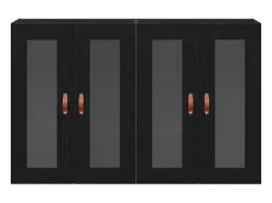 Muebles de pared de 2 piezas en roble negro, 69,5 x 34 x 90 cm, fabricados en madera reconstituida.
