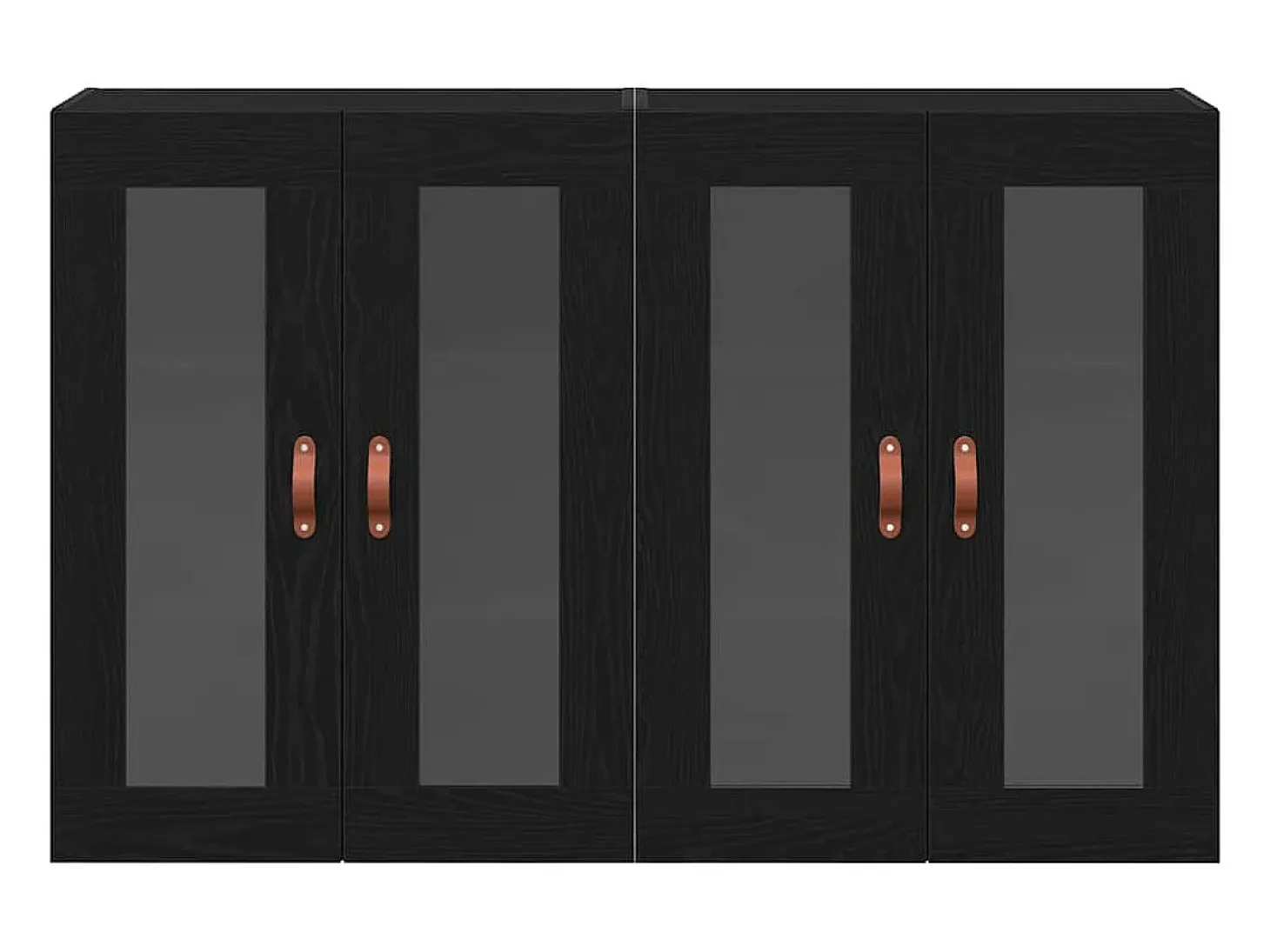 Muebles de pared de 2 piezas en roble negro, 69,5 x 34 x 90 cm, fabricados en madera reconstituida.