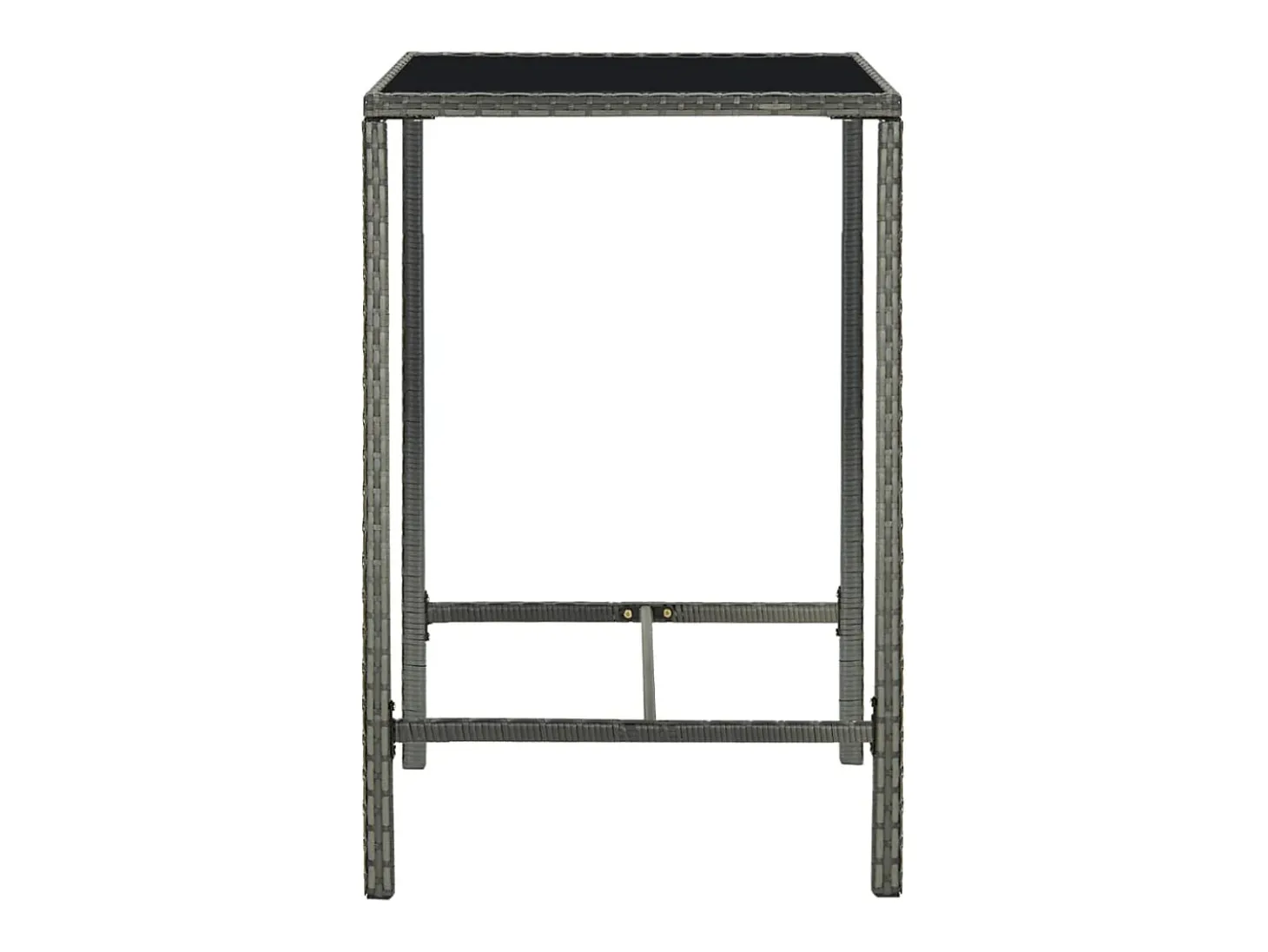 Orren Mesa alta de jardín ratán sintético y vidrio gris 70x70x110 cm