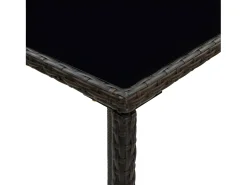 Orren Mesa alta de jardín ratán sintético y vidrio marrón 70x70x110 cm