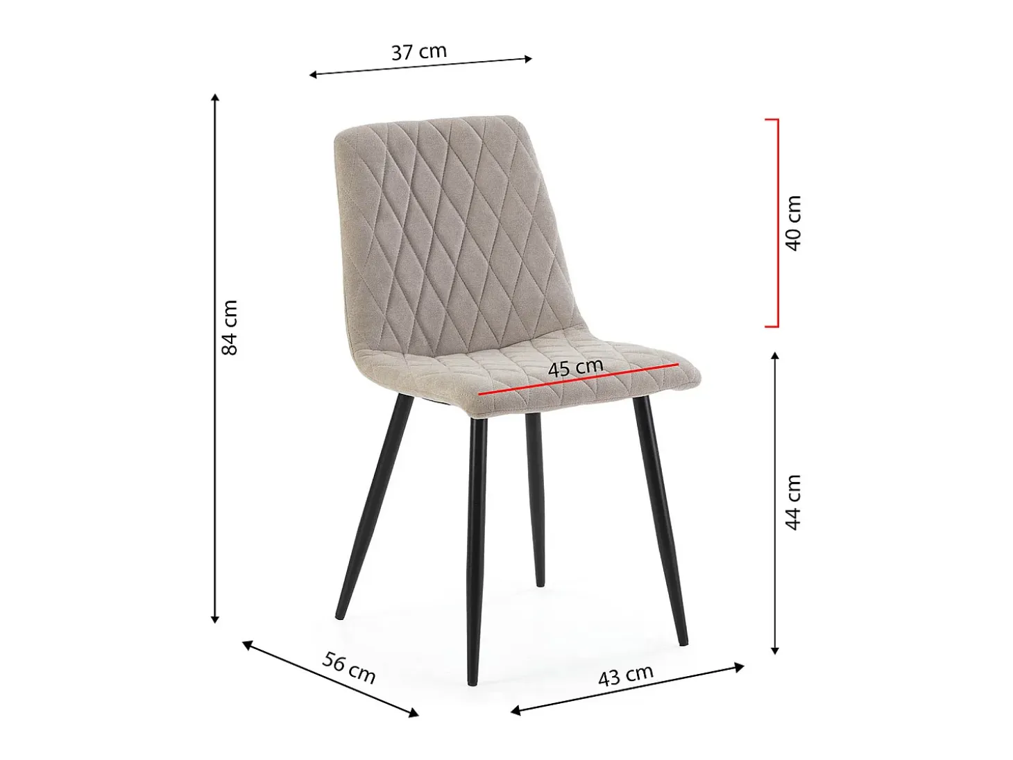 Pack 4 sillas Abril tapizadas en tela color beige