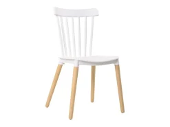 Pack 4 sillas Alna salón comedor cocina blanco patas haya 100x36x55 cm