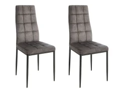 Pack 2 Sillas Comedor Denia Contemporáneas Tela/Terciopelo Gris 42x98x48 cm