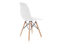 Pack 4 sillas con estructura en madera de haya y base en blanco 46 cm Tower Wood Blanco