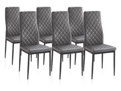 Pack 6 sillas de comedor Lacey Tejido Gris