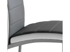 Pack 4 Sillas de Comedor Meli, Sillas Salón Polipiel Gris 45x92x54cm