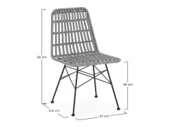 Pack 2 sillas de comedor o jardín Aitana Ratan/Negro