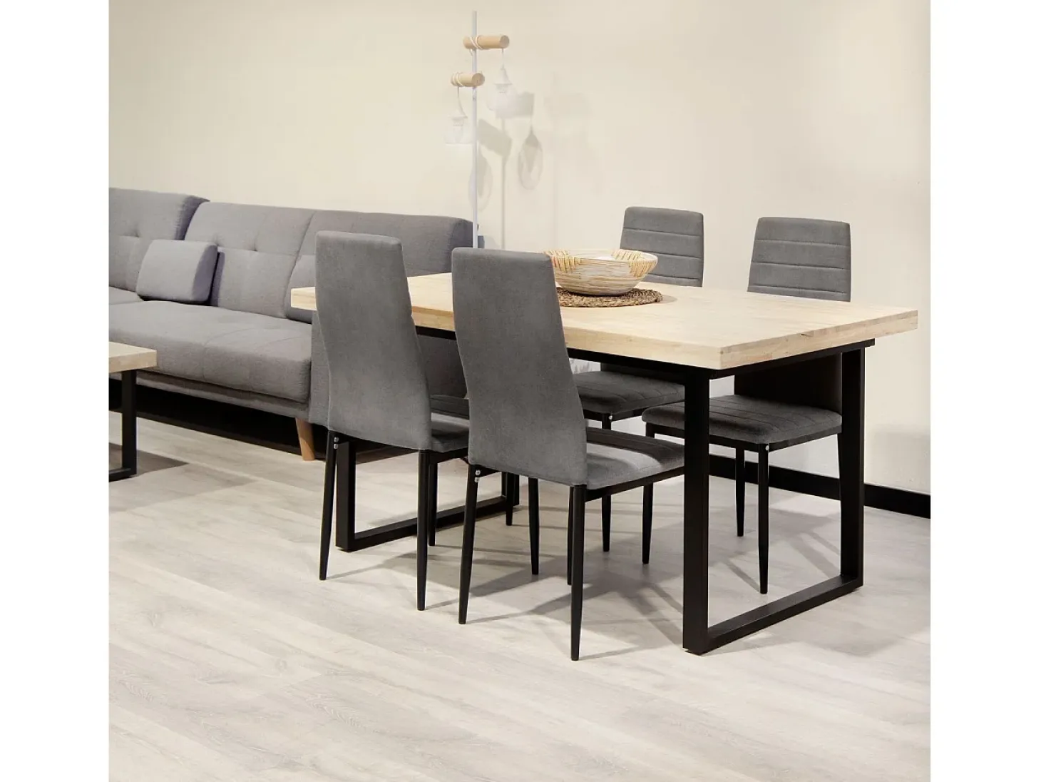 Pack 6 sillas de comedor Yuri Gris Oscuro - Negro
