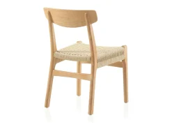 pack 4 sillas madera de hevea con asiento trenzado