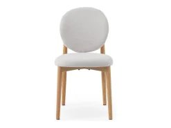 Pack 4 sillas madera de roble tapizado en blanco