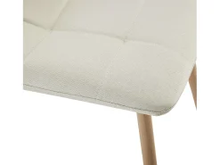 Pack 4 sillas Portland beige y roble material tela y metal 88x43x48 cm