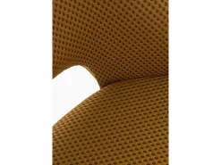 Pack 4 sillas tapizadas giratorias nido de abeja mostaza con patas metálicas negras