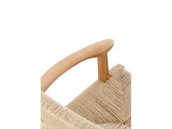 pack 4 sillones madera de hevea con asiento y respaldo trenzado