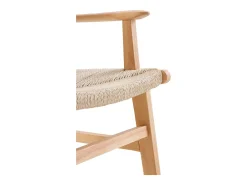 pack 4 sillones madera de hevea con asiento y respaldo trenzado