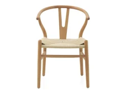 Pack 4 sillones madera de haya con asiento trenzado