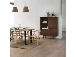 Pack 4 sillones madera de haya con asiento trenzado