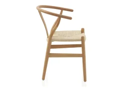 Pack 4 sillones madera de haya con asiento trenzado