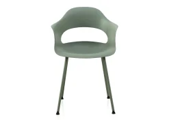 Pack 4 sillones pp color pistacho con patas metálicas