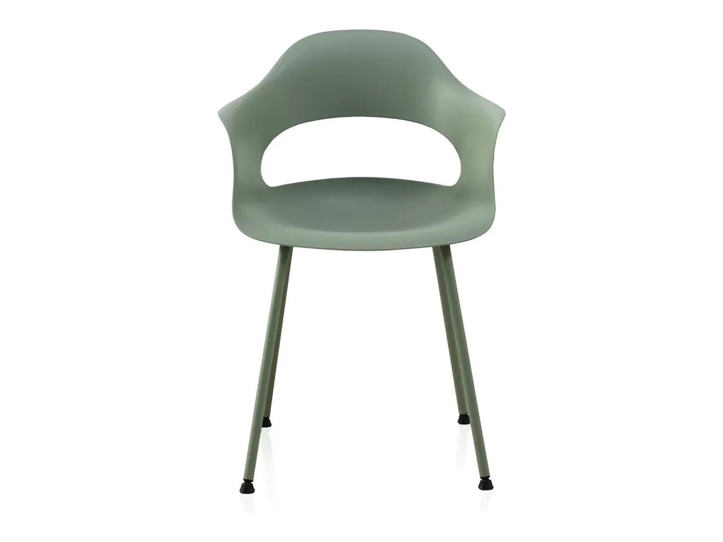 Pack 4 sillones pp color pistacho con patas metálicas