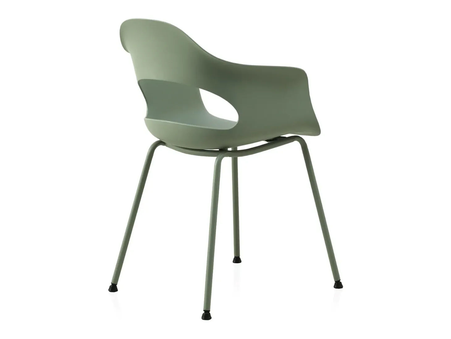 Pack 4 sillones pp color pistacho con patas metálicas