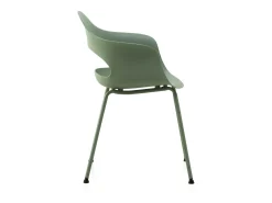 Pack 4 sillones pp color pistacho con patas metálicas
