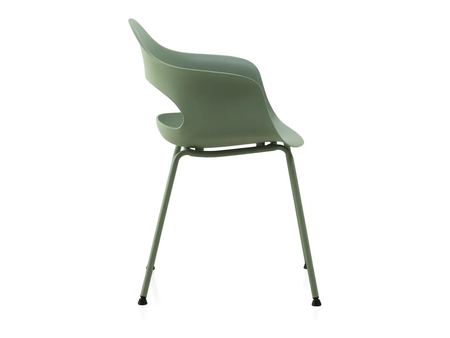 Pack 4 sillones pp color pistacho con patas metálicas