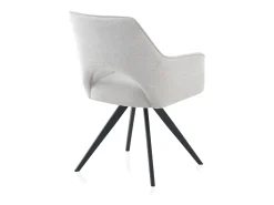 Pack 4 sillones tapizados giratorios beige con patas metálicas negras