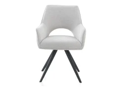 Pack 4 sillones tapizados giratorios beige con patas metálicas negras