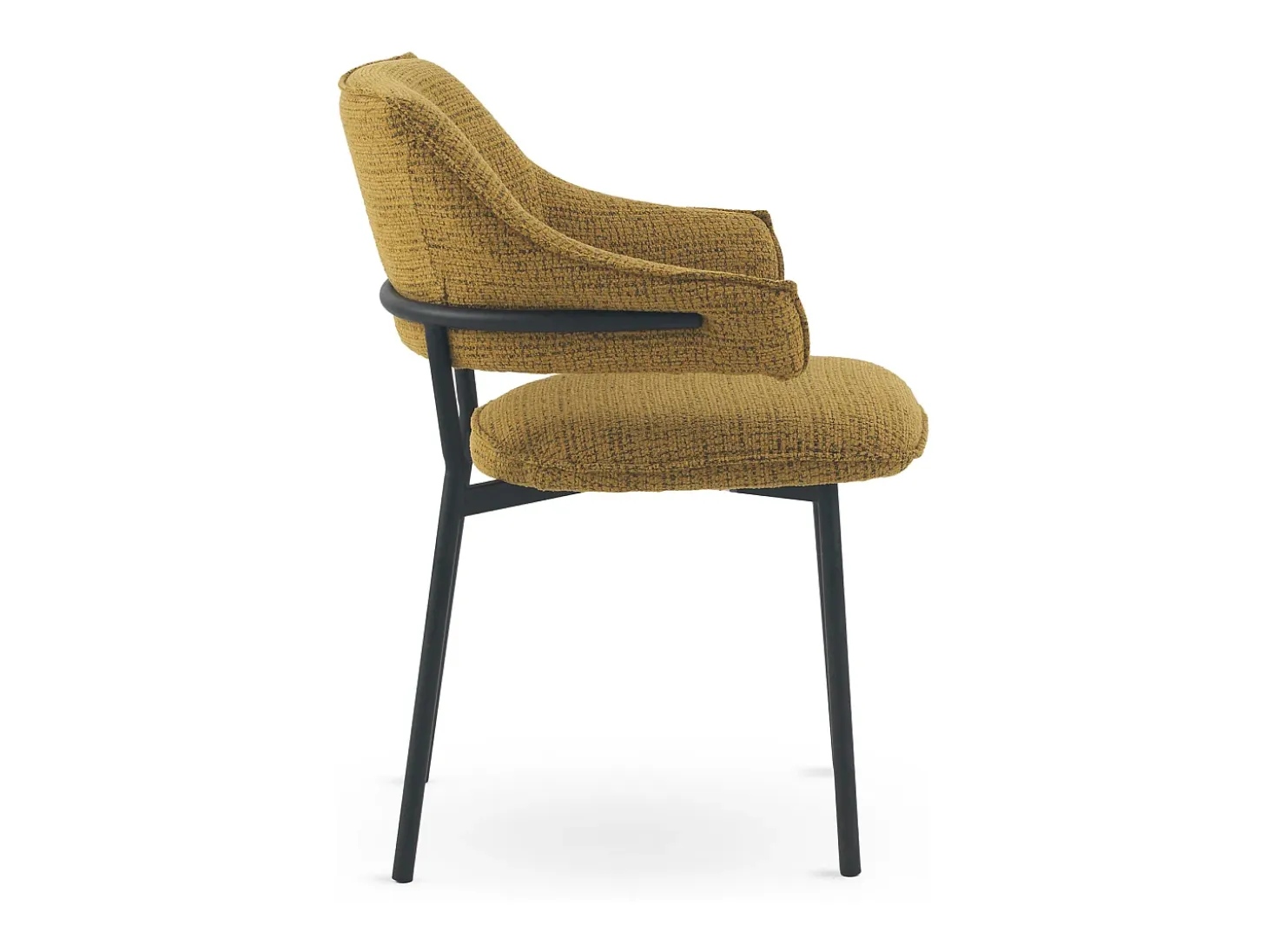 Pack 4 sillones tapizados chenilla jaspeado mostaza